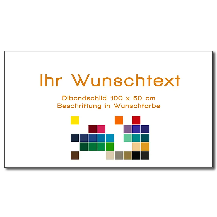 Dibondschild mit Wunschtext