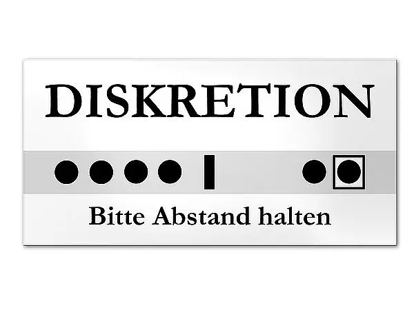 Türschild in weiß - Diskretion