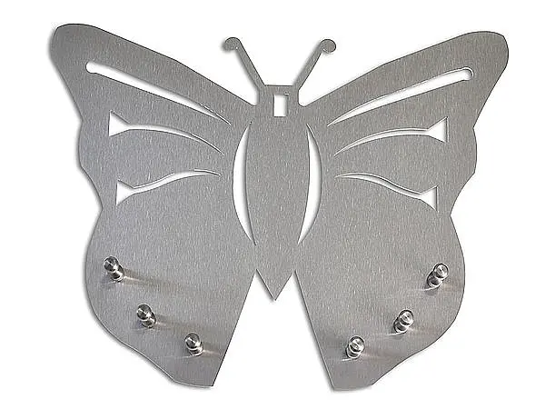 Edelstahl-Garderobe Schmetterling