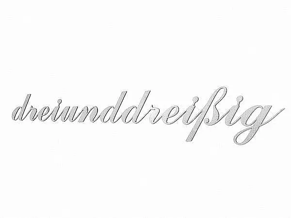 Zahlwort dreiunddreißig aus Edelstahl als Hausnummer Ansicht 2