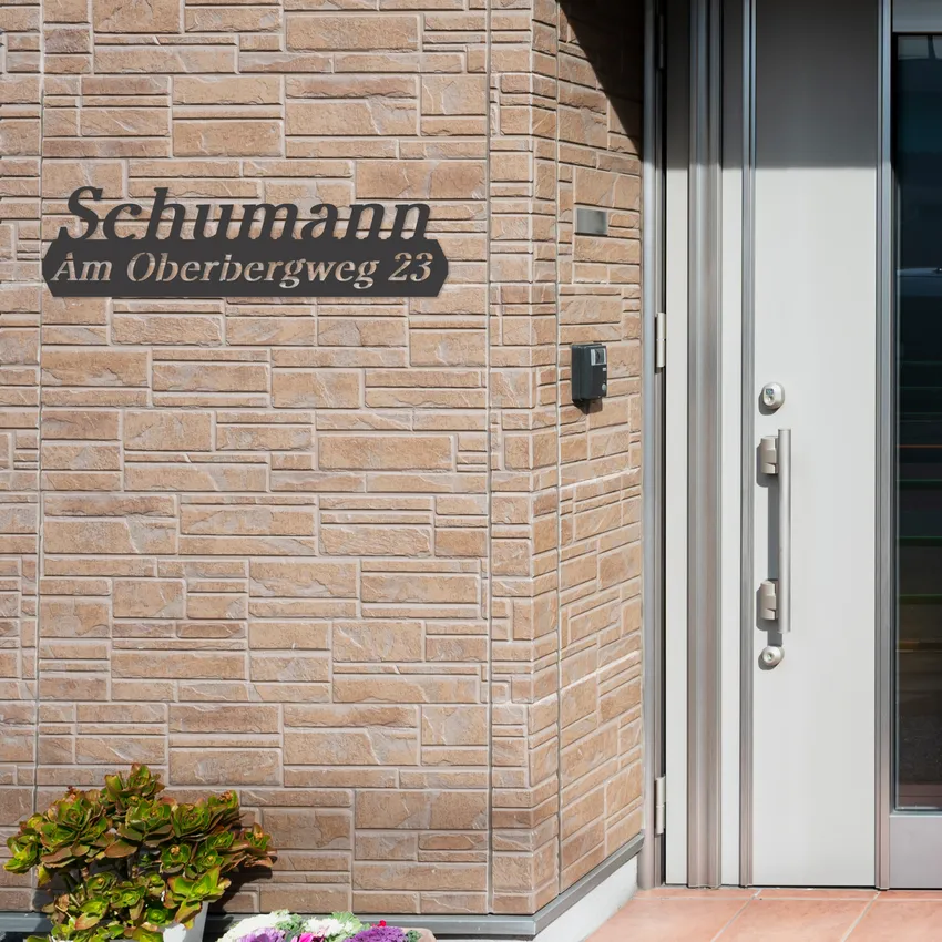 Hausnummer pulverbeschichtet