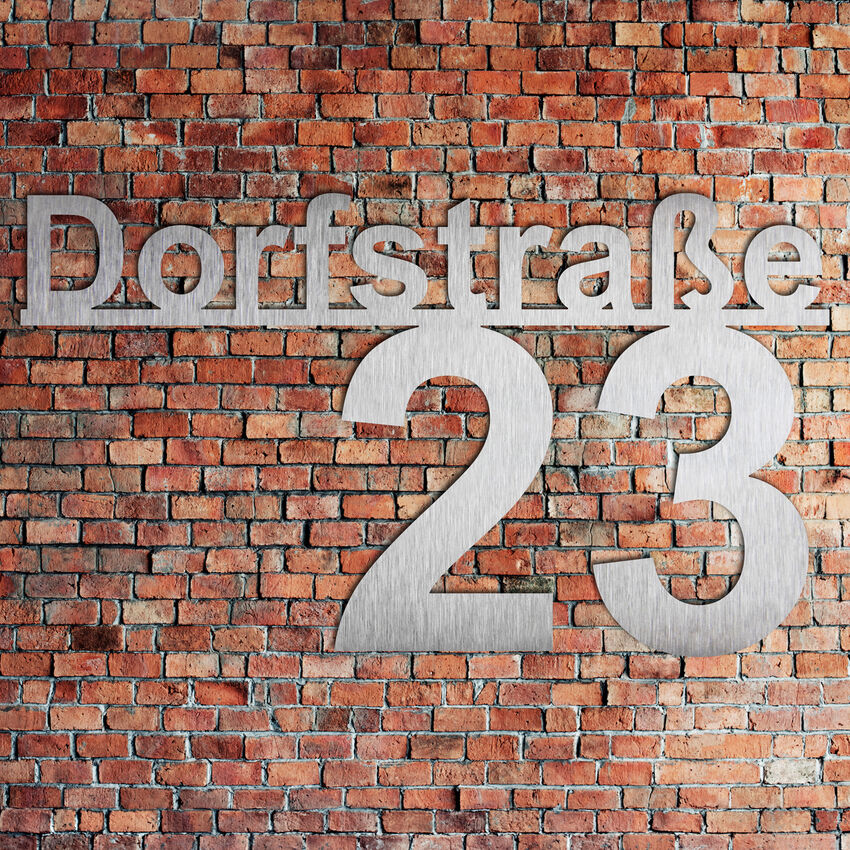 Graviers Hausnummer Straßenname Haus Nr. Schild mit Gravur Edelstahl Anthrazit