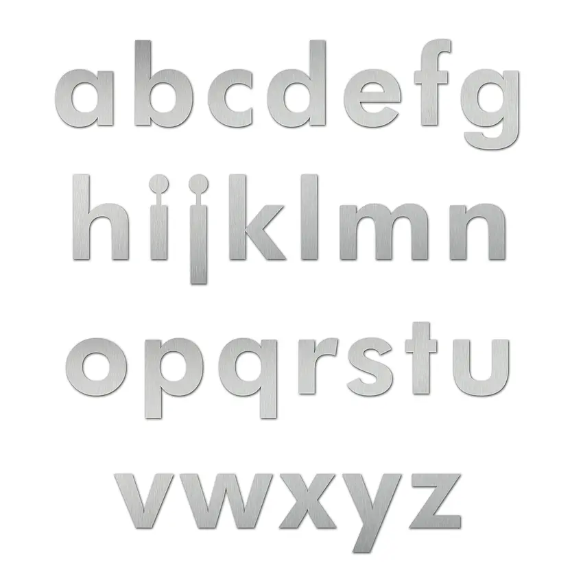 Kleinbuchstaben aus Edelstahl