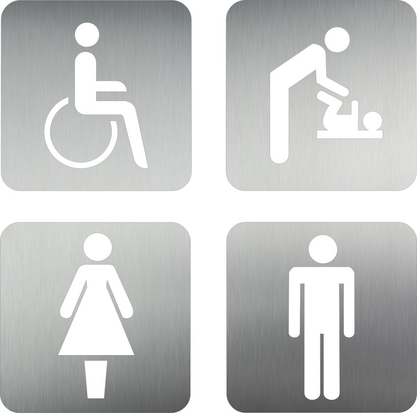 WC-Schilder im Set oval Mann und Frau Toilettenschilder aus Emaille 