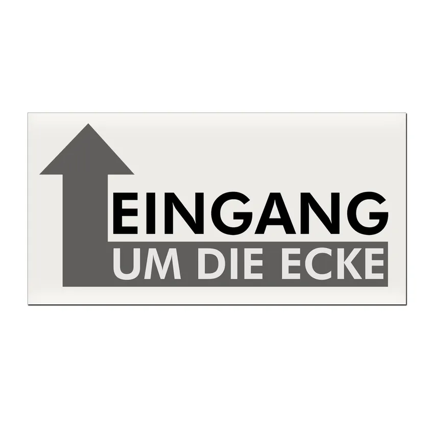 weißes Schild mit Pfeil nach links