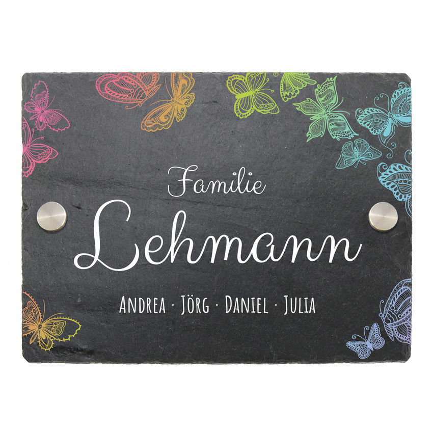 Wunschtextgravur Geschenkidee Hochzeit 1 Aufsteller Schild Schmetterling inkl 