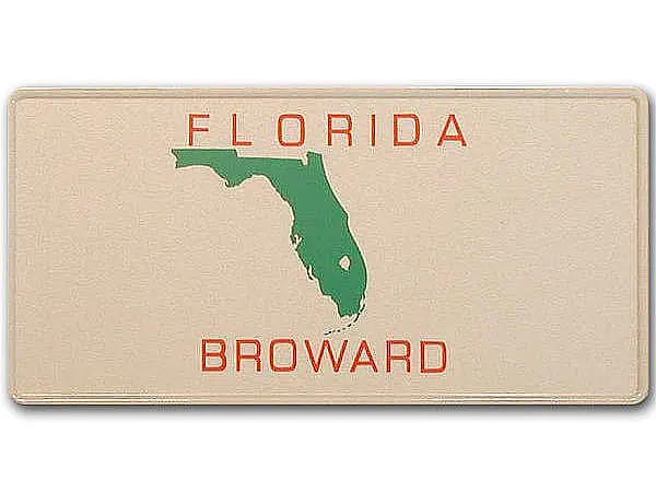 Florida-Boosterplate -Broward- mit individuellem Wunschtext