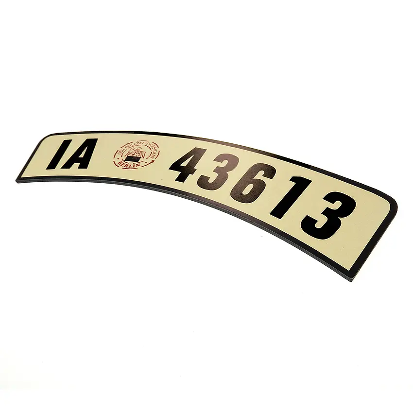 Motorrad - Kennzeichen, 1939 bis 1945, roter Winkel, historisches ziviles  Nummernschild