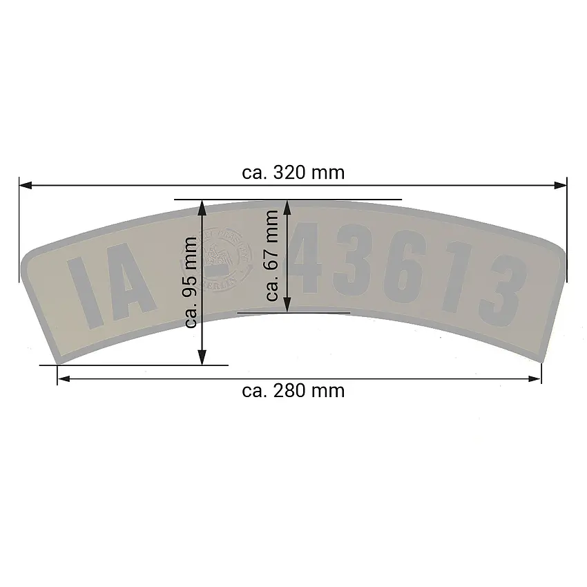 Größenverhältnisse Motorrad-Nummernschild