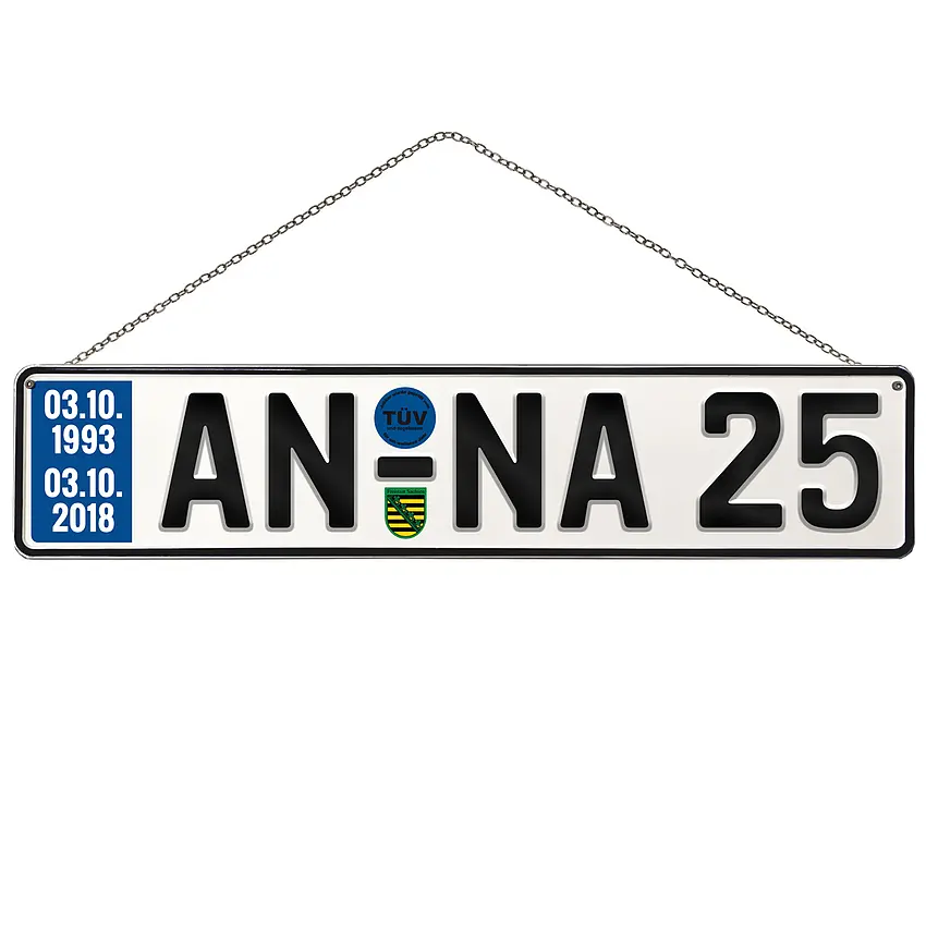 Geburtstagsgeschenk Schild mit TÜV zum 25. Geburtstag Schilder online