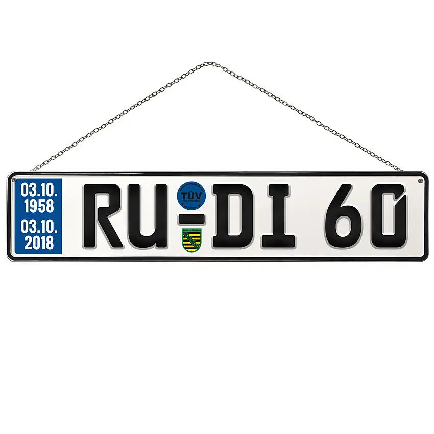Geburtstagsgeschenk Schild mit TÜV zum 60. Geburtstag Schilder online