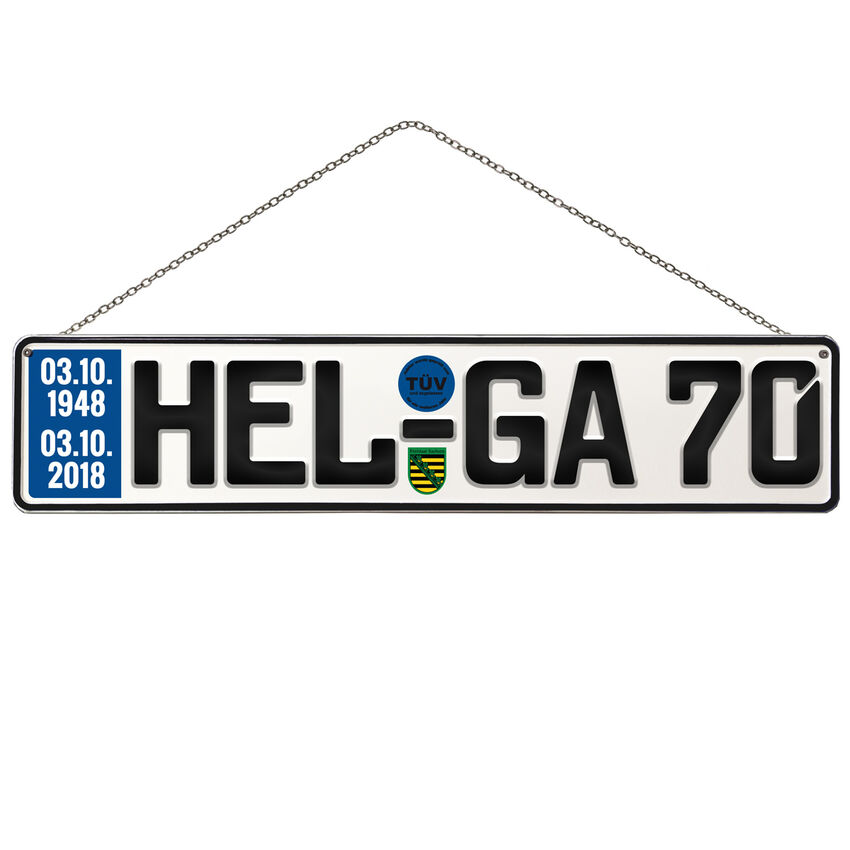 Geburtstagsgeschenk Schild mit TÜV zum 70. Geburtstag Schilder online