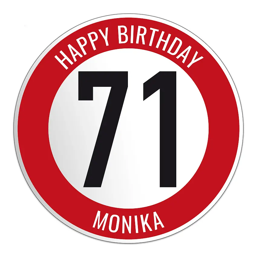 Geburtstagskarte Zum 65. – Twizler Straßenschild-Motiv, Mit Rotem Umschlag