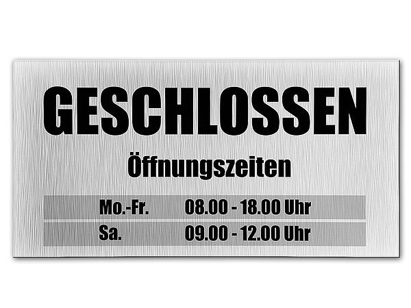 Türschild Fensterschild "Geöffnet/Geschlossen" mit 2 Saugnäpfen  Öffnungszeiten 