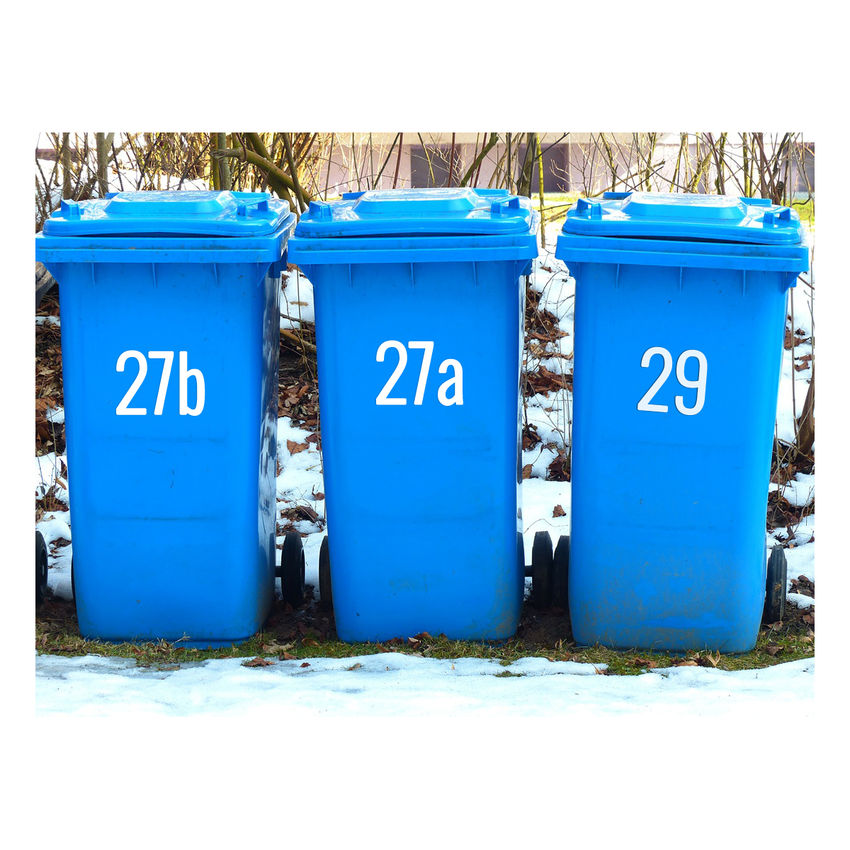 Hausnummer Mülltonnen Aufkleber 137