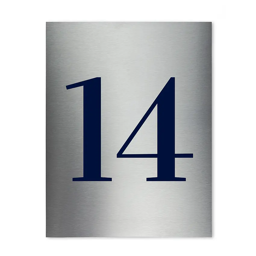 Edelstahl Hausnummer Individuell Gravieren - Alu-Dibond Schild In 3 Größen Wählbar