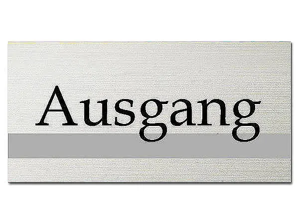 Hinweisschild aus Aluminium - Ausgang