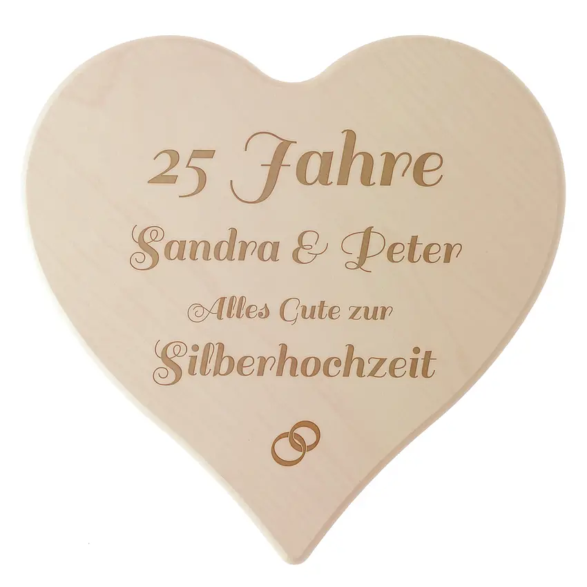 Holzherz mit Gravur - 24 cm