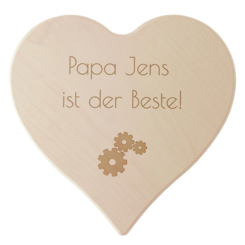 Holzherz zum Vatertag mit Gravur 24cm Schilder online kaufen
