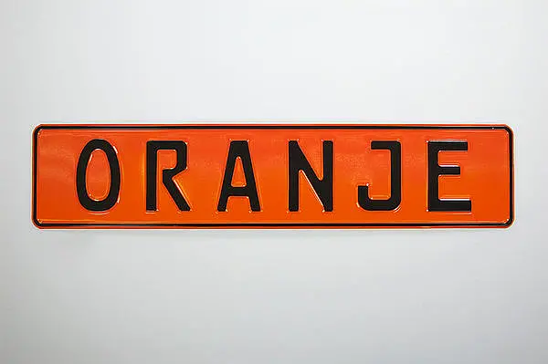 LKw Namensschild orange