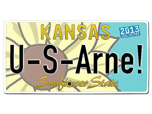 Kansas USA Deko Autonummernschild mit individuellem Wunschtext