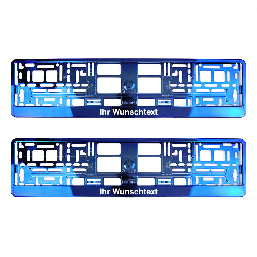 Kennzeichenhalter Kennzeichenhalterung Tropfen blau glänzend 
