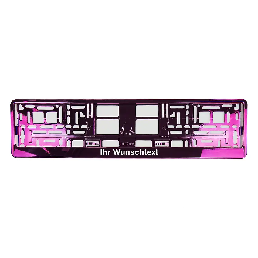 pink chrom Kennzeichenhalter mit Text