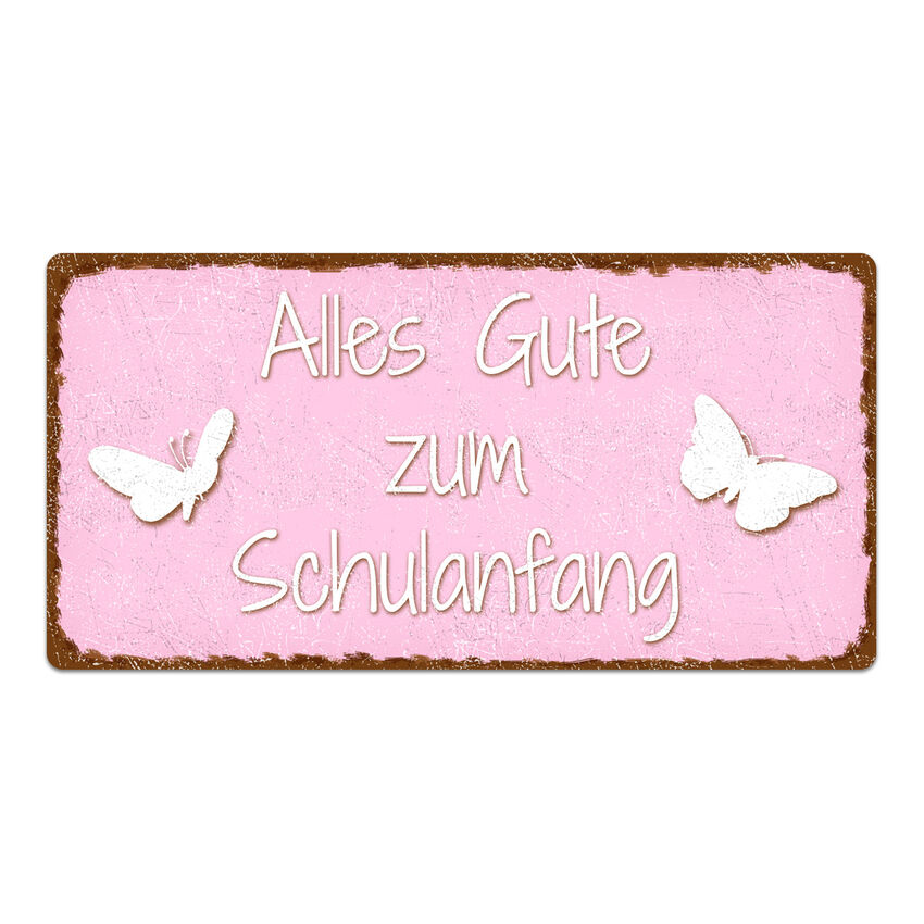 Kinderzimmerschild im Vintage Look mit Wunschtext rosa 20 x 10 cm
