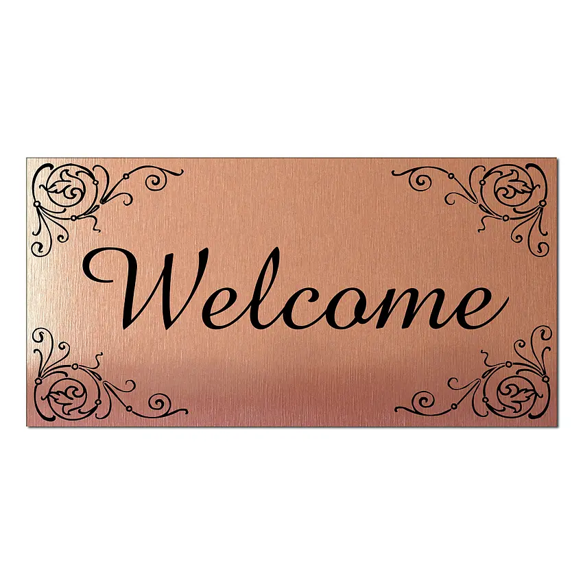 Türschild roséfarben mit Ornamente