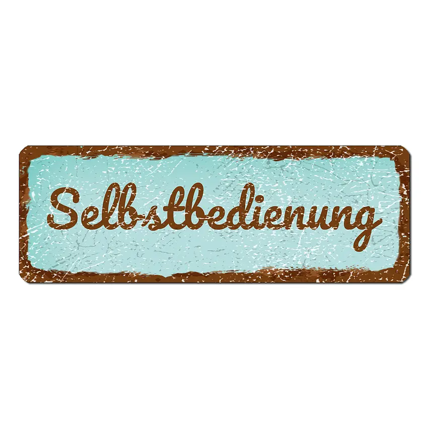 kleines Türschild Vintage türkis 10 x 3.5 cm