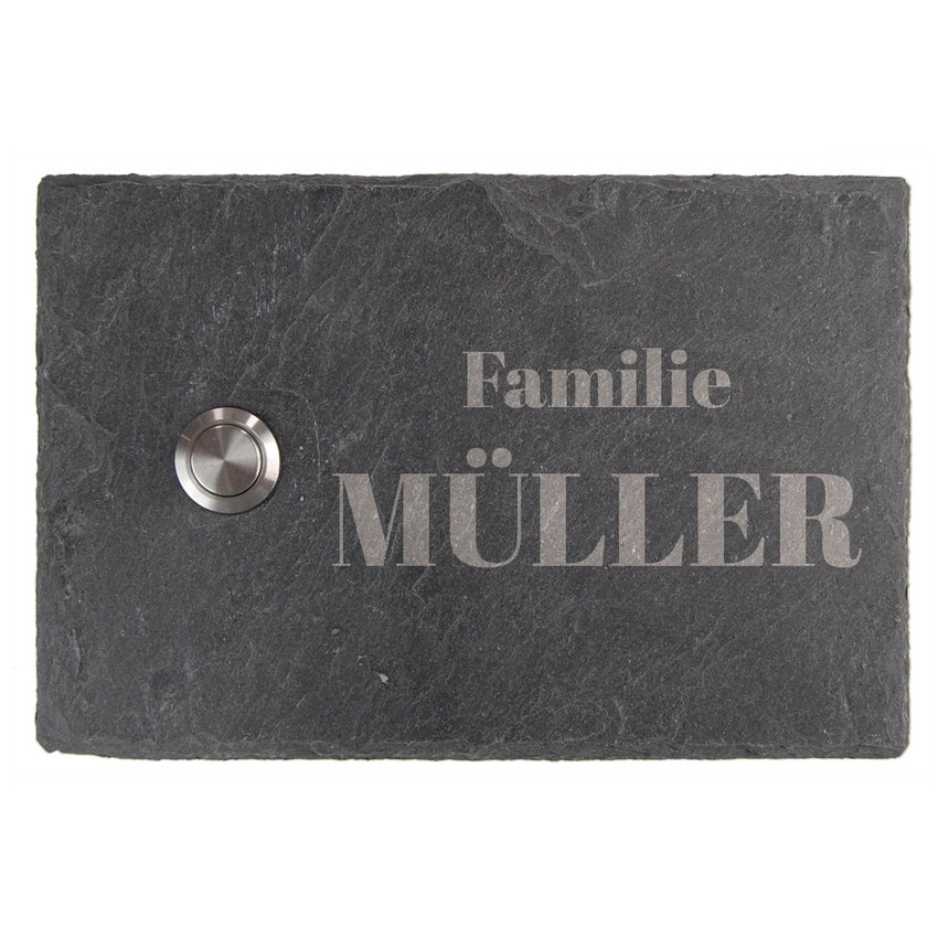 Klingel aus Schiefer 15 x 10 cm - Design Classic - Schilder online kaufen