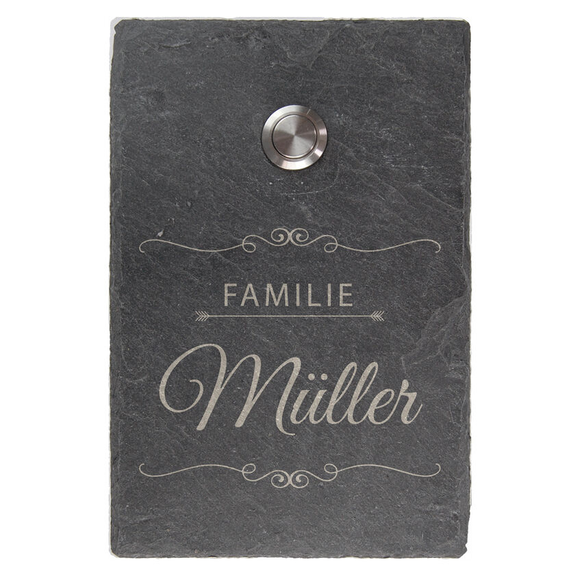 Design Vintage S6271 Klingel aus Schiefer 15 x 10 cm 