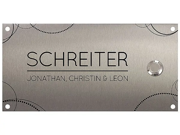 Klingelplatte aus Edelstahl - Design Circle