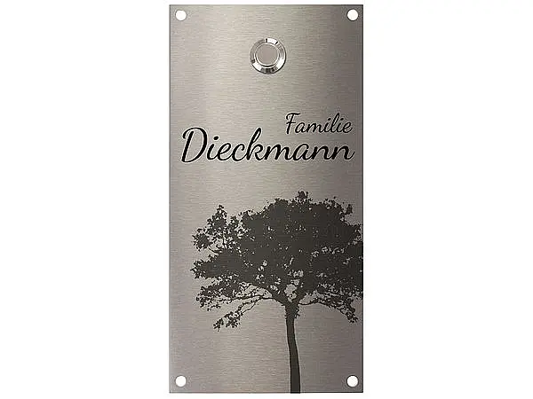 Klingelschild aus Edelstahl - Design Nature