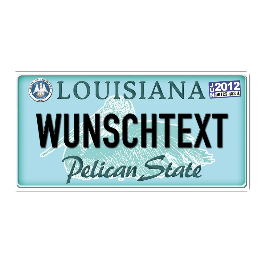 Louisiana USA Deko Kfz-Kennzeichen mit individuellem Wunschtext