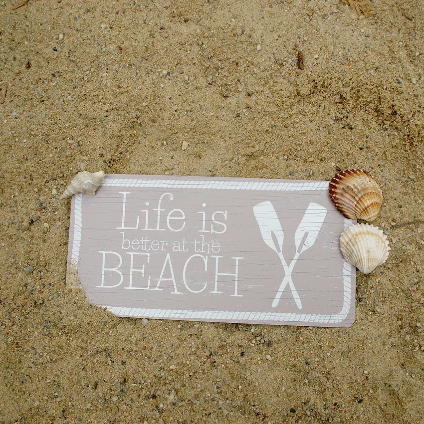 Maritimes Schild 'HIDDENSEE LIEBE' Mit Strandkorb - 20x20cm Deko Aus HDF