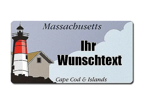 Massachusetts USA Dekoschild mit Wunschtext bedruckt 30 x 15 cm - Schilder  online kaufen