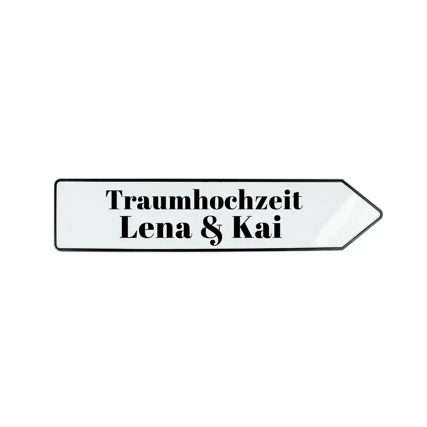 Schild zur Hochzeit