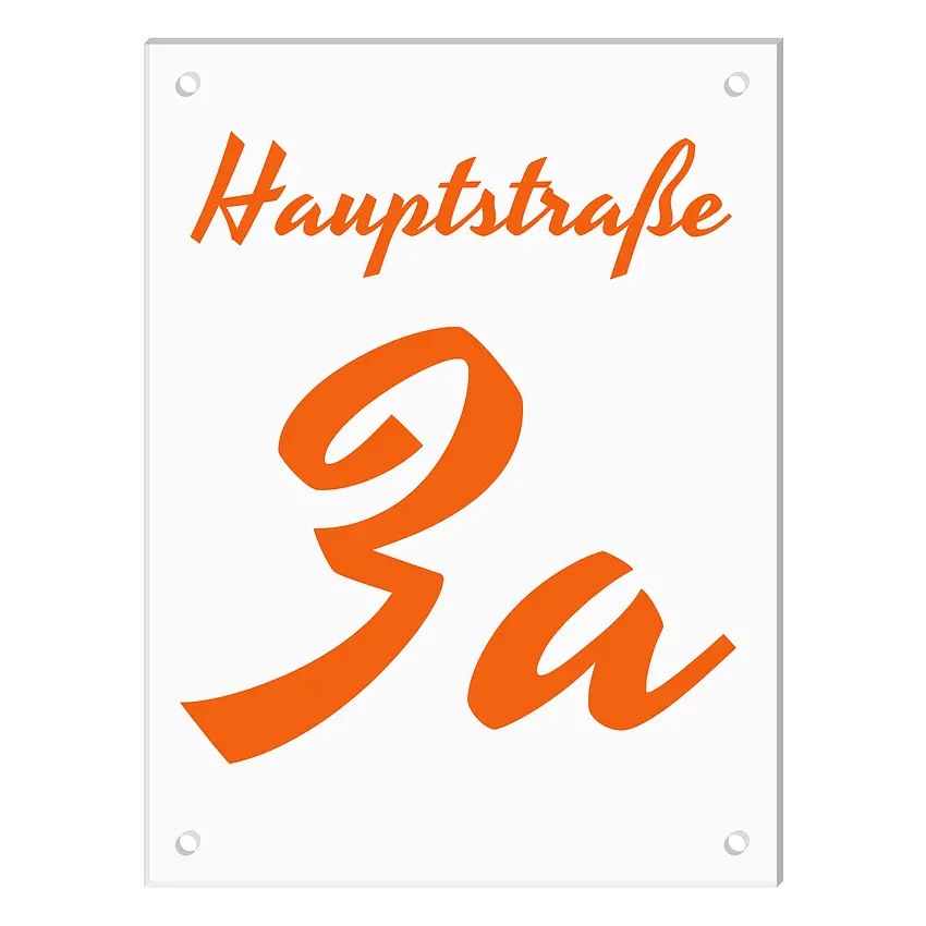 Hausnummer mit Straßenname