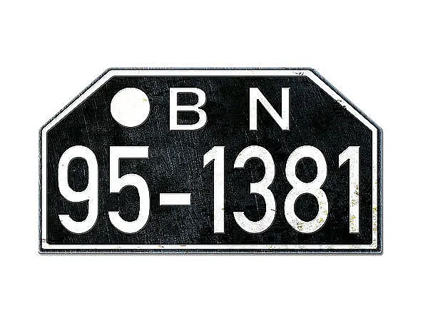 Motorrad Nummernschild BN Britische Zone Niedersachsen antiker Look