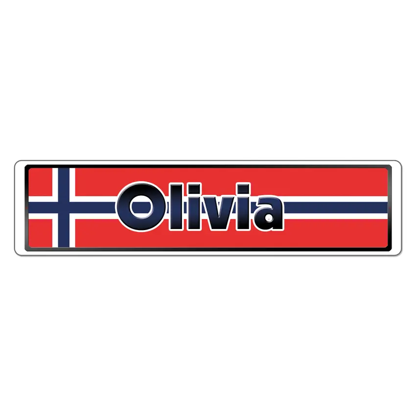 Namensschild mit Flagge aus Norwegen