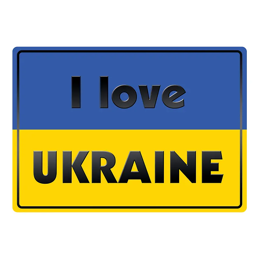 Schild I love Ukraine