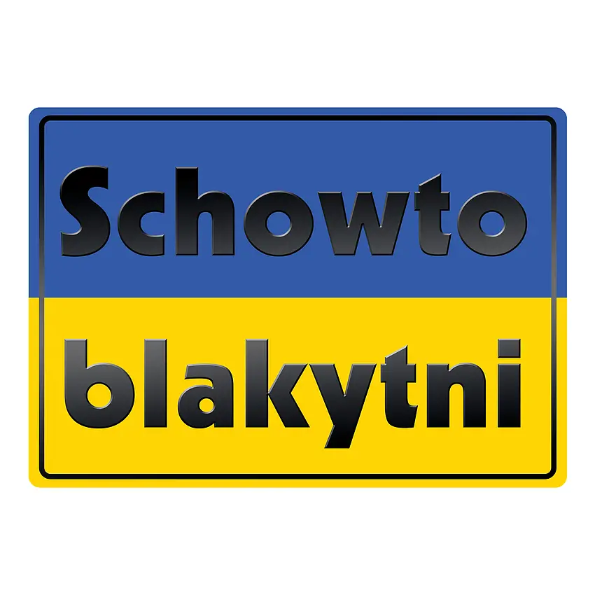Schild "Die Blau-Gelben" für die ukrainische Nationalmannschaft
