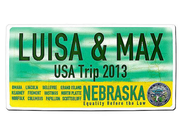 Nebraska USA Deko Fahrzeugnummernschild mit individuellem Wunschtext
