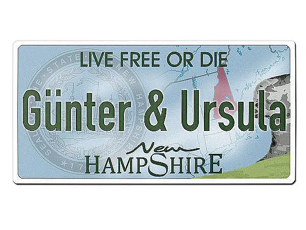 New Hampshire USA Deko Autonummernschild mit individuellem Wunschtext
