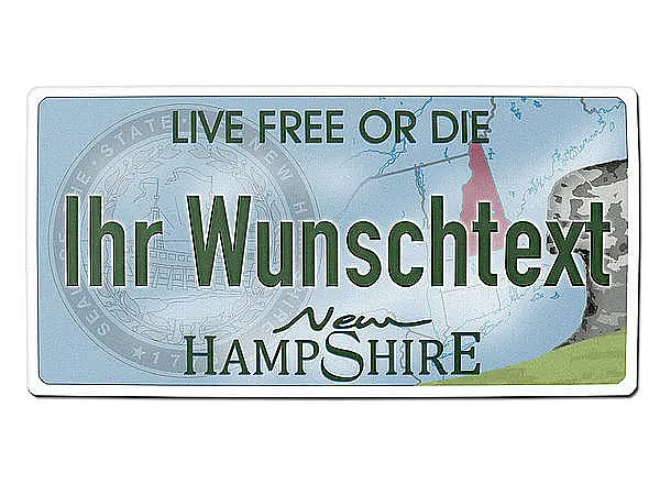 New Hampshire USA Deko Autonummernschild mit Ihrem individuellem Wunschtext