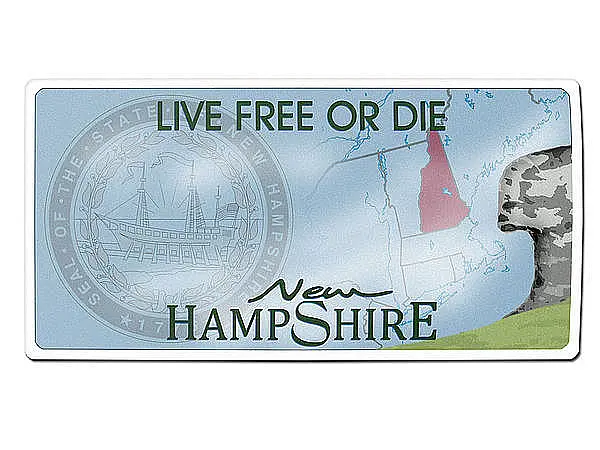 New Hampshire USA Deko Autonummernschild