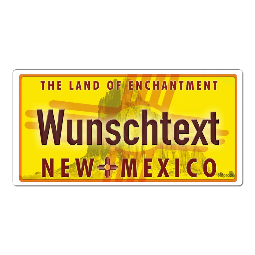 New Mexico USA Kfz-Kennzeichen als Dekoschild mit individuellem Wunschtext