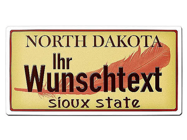 North Dakota USA Deko PKW-Kennzeichen mit individuellem Wunschtext