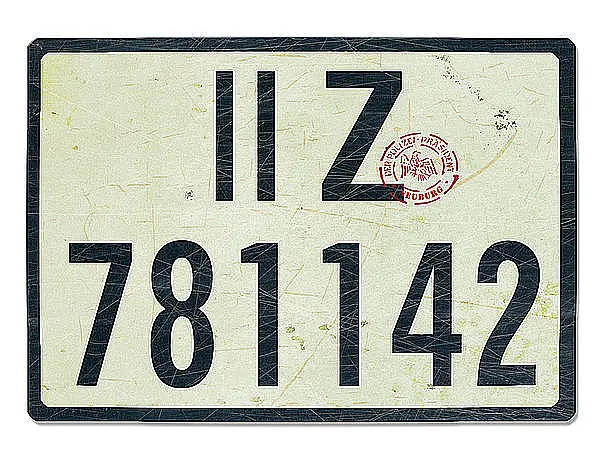 Nummernschild Deutsches Reich vintage